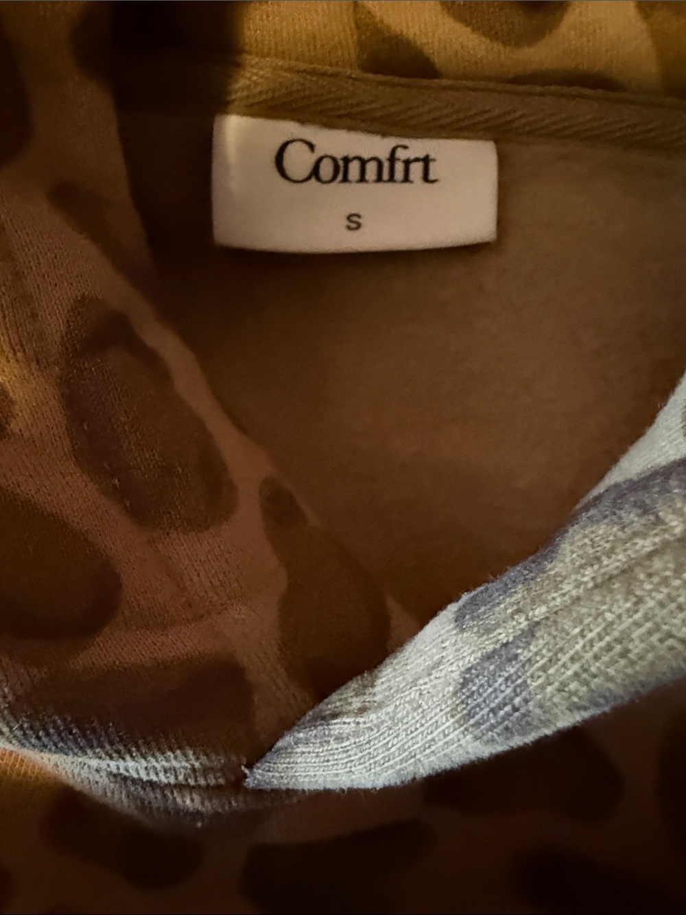 Comfrt Leopard Print Brown Hooded Pullover hoodie. Oversized - Picture 4 of 4